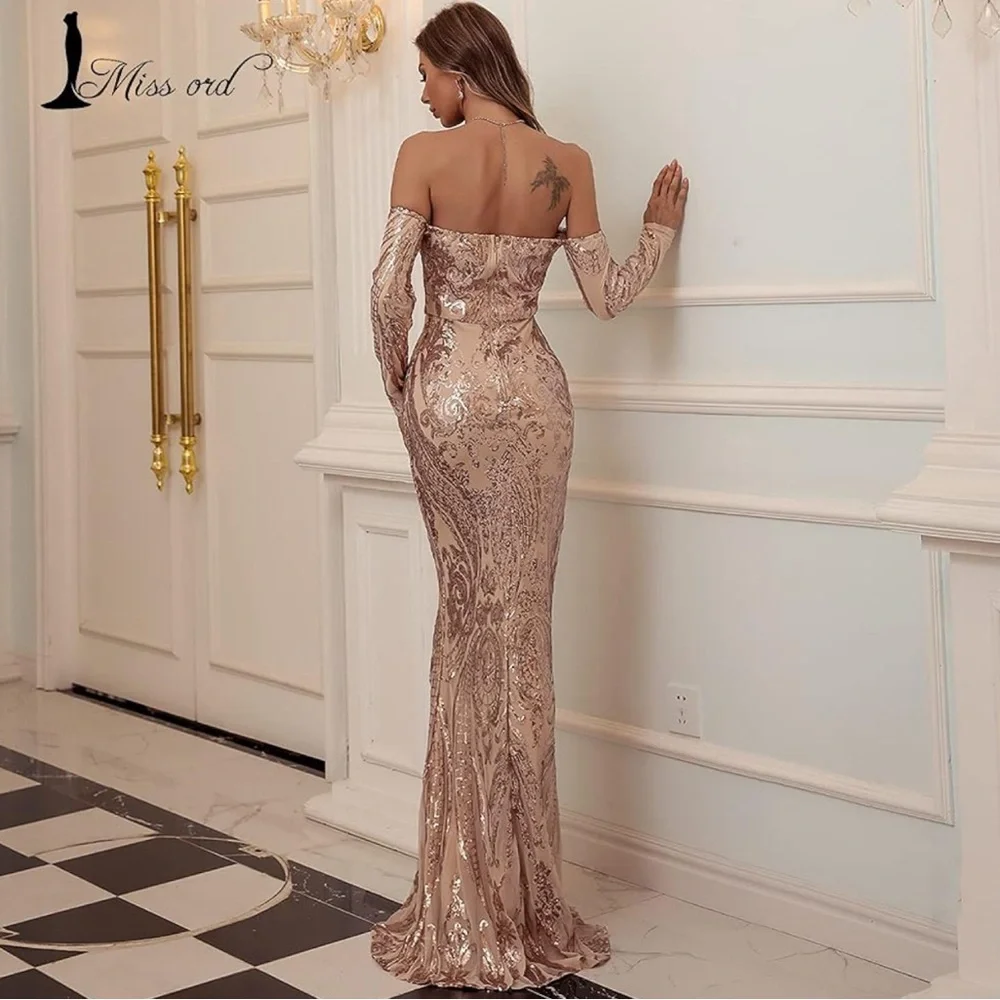 Gold Cocktail Prom Gala Gown - Picture 5 of 5